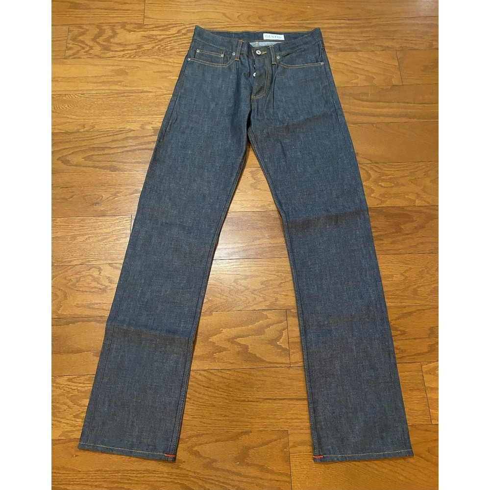 Gustin Slim 116699 Button Fly Blue Jeans Mens Size 31x34 Stretch California USA
